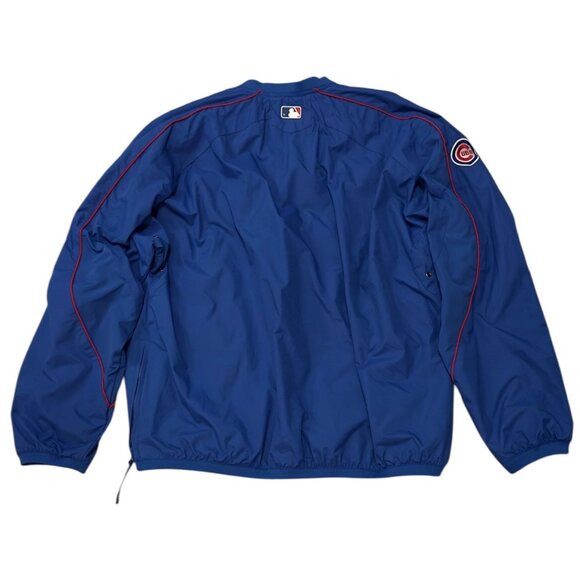 Majestic MLB Chicago Cubs Blue Pullover Jacket XL Authentic Windbreaker - Picture 4 of 10